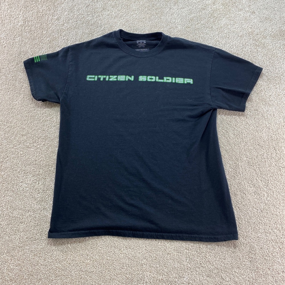 Gildan Shirt Youth Boys Medium Black Iowa National Guard Citizen Soldier Graphic